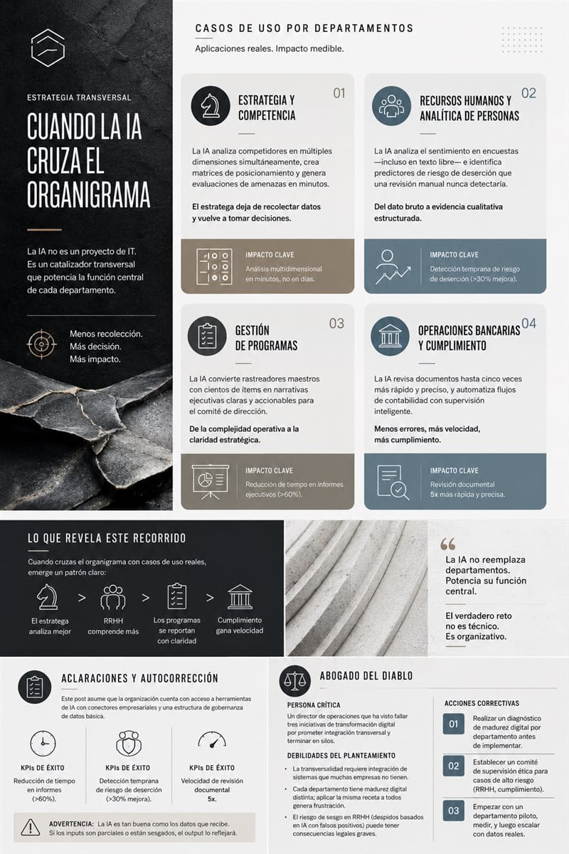 Casos de uso por departamentos y estrategia con ia