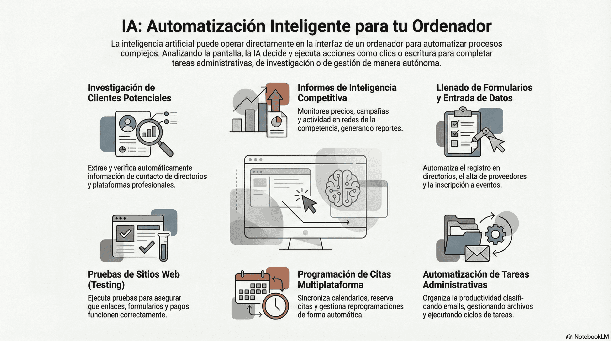 La ia ya puede usar tu ordenador: computer use al descubierto Infografía Usos de Ordenador por IA